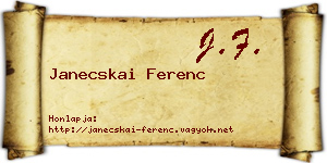 Janecskai Ferenc névjegykártya
