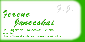 ferenc janecskai business card